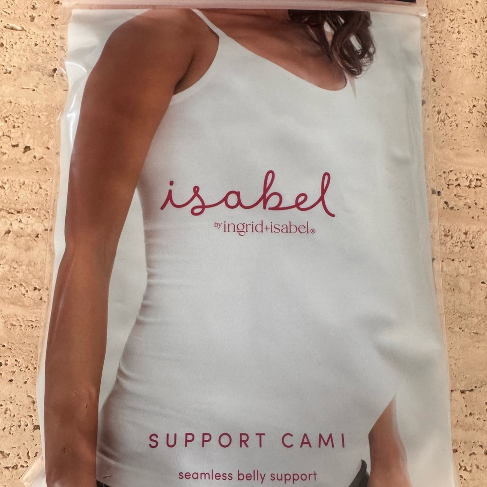 Support Cami Maternity Tank Top , bundle of 3 (2 black camis and 1 white), S/M - Picture 2 of 3